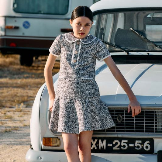 Navy Tweed Dress